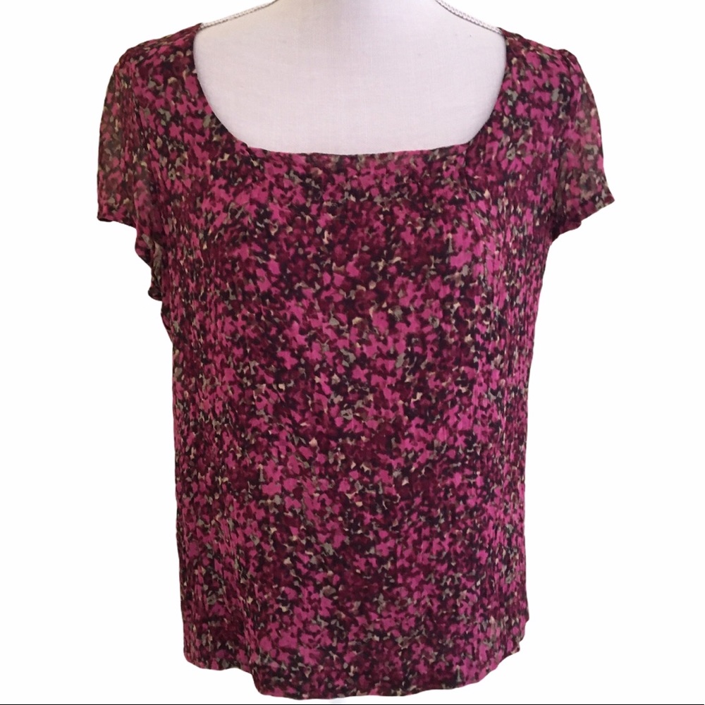 J. Crew Short Sleeve Silk Blouse S